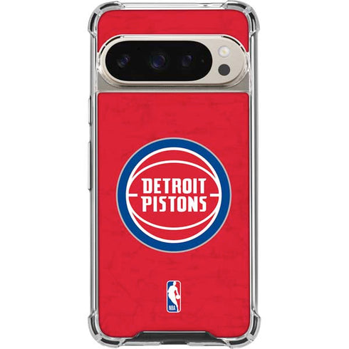 NBA Detroit Pistons Distressed Google Pixel 9 Pro XL Clear Case